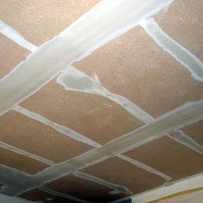 A ceiling that has been drywalled